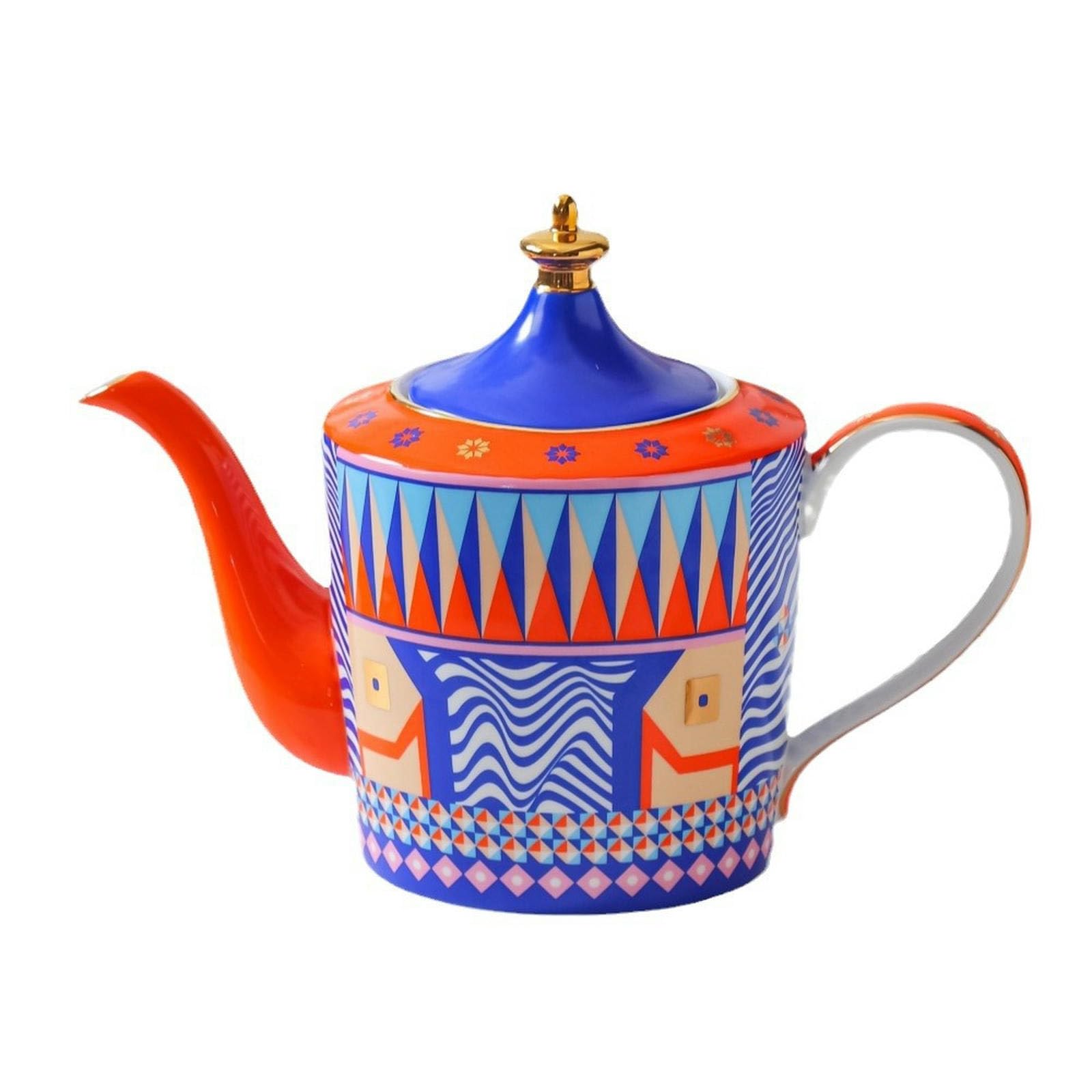 Taza de café de porcelana china creativa y personalizada, taza y platillo de cerámica para té de la tarde en casa, 1 olla, 4 tazas, 4 platillos, 4 cucharas, Knight Voyage, juego de caja