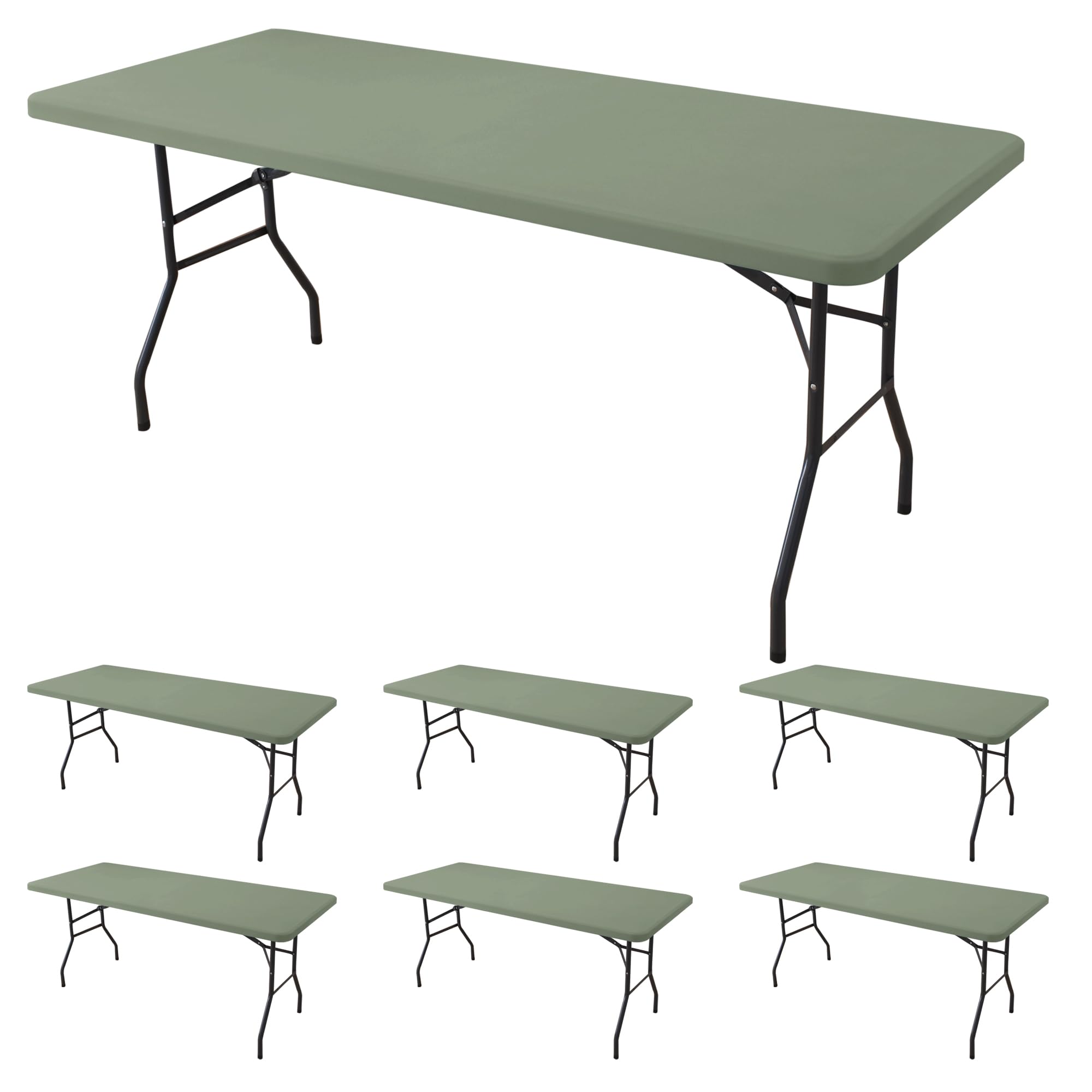 Black Fitted Tablecloth - 6ft Rectangle -16 Black Fitted Tablecloth - 6ft Rectangle -16