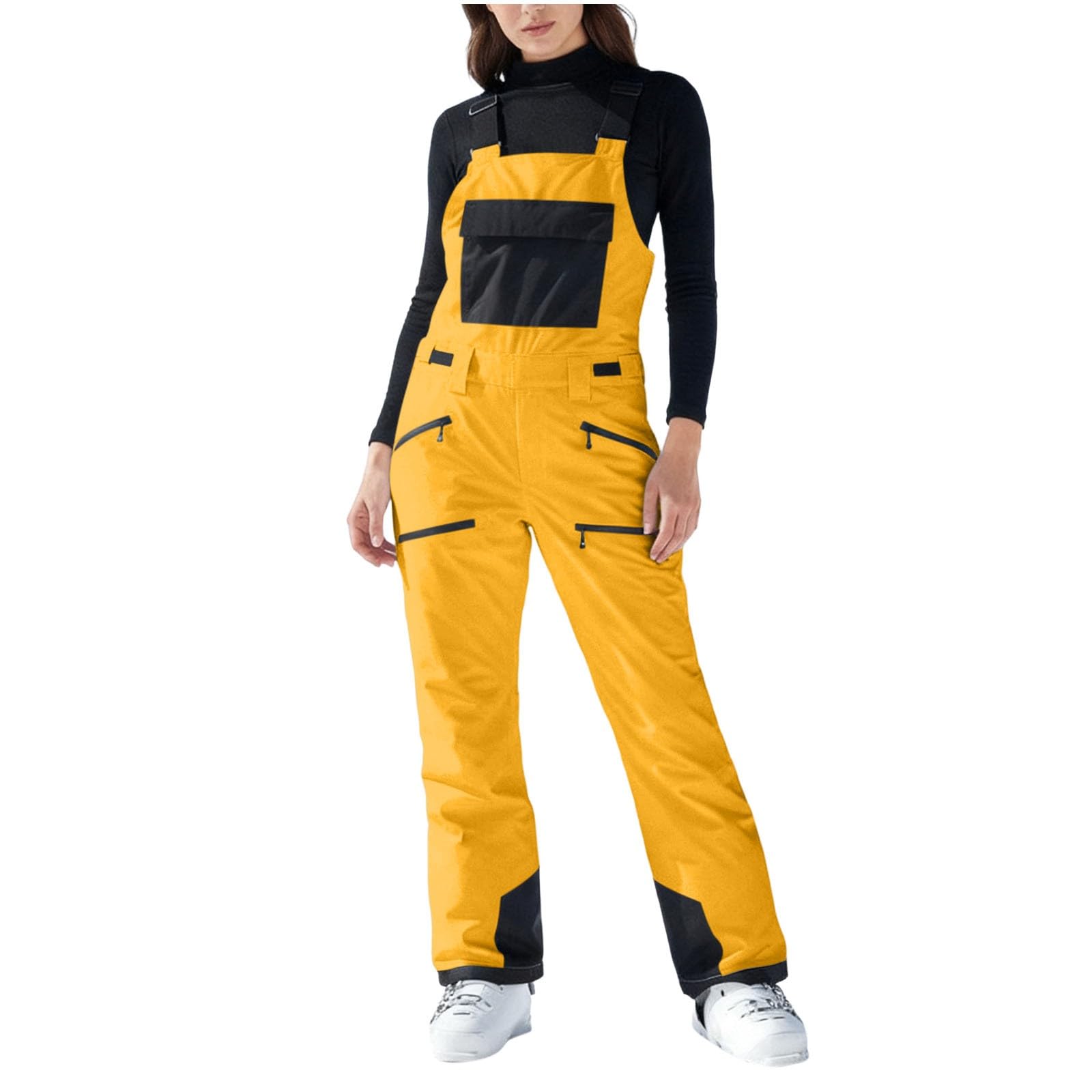 Skihose Damen Skianzug Winddichte Schneehose Warm Latzhose Ski Hosen Winter Snowboardhose Outdoor Schneeanzug Reißverschluss Skioverall Mode Softshellhose Skianzüge Wasserdicht Wanderhose