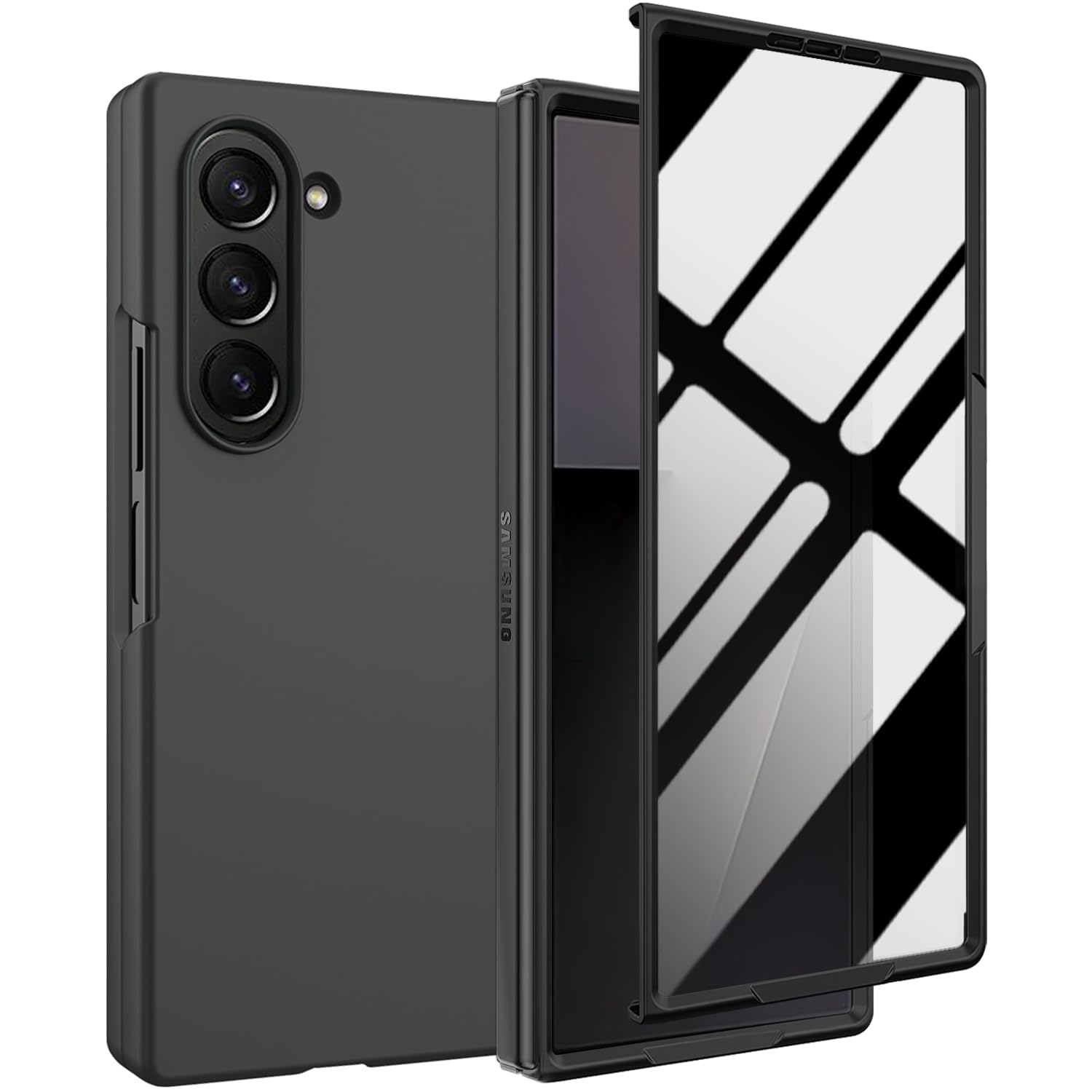 Sichtschutz Hülle für Samsung Galaxy Z Fold 7 Hülle Ultra Slim [Eingebauter Privacy Schutz] [Anti-Peeping] Dünne Slim Fit Ganzkörper-Schutzhülle Harte PC-Handyhülle für Samsung Z Fold 7-Schwarz