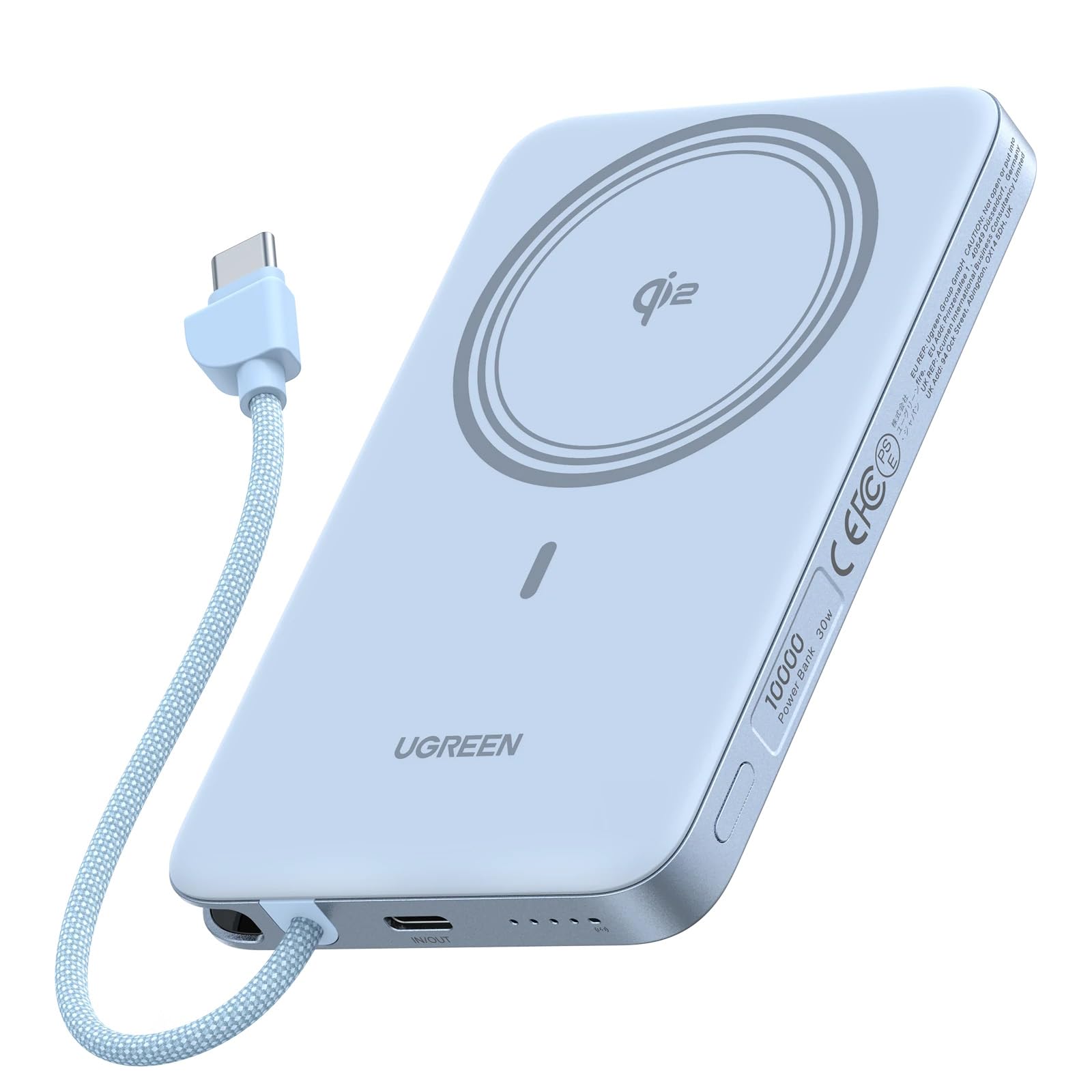 Amazon | UGREEN Air モバイルバッテリー マグネット式ワイヤレス充電
