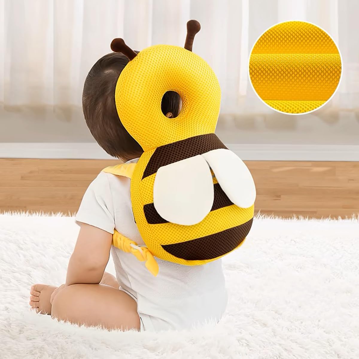 Bambebe Bébé Protection de la Têt Securite Casque Bebe Anti Choc Protection Baby Head Protector Casque Protection Bébé Protection Tête Enfant Sac à Dos Tout-Petits(Abeille