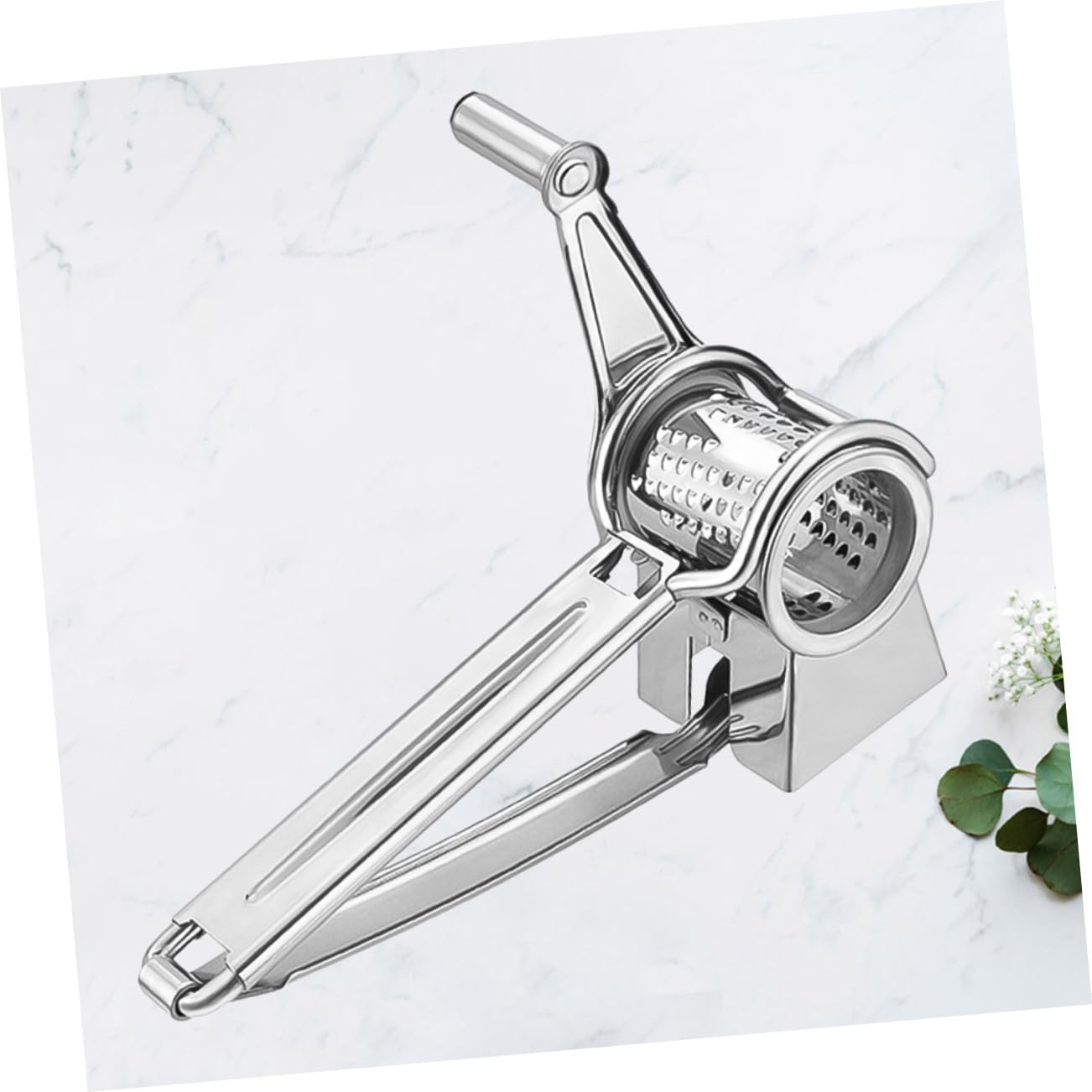 TOYANDONA Edelstahl Käsereibe mit Handkurbel Rostfrei Lebensmittelecht Multifunktionaler Handkurbelreibe für Käse Knoblauch und Schokolade Einfache Reinigung Spülmaschinenfest Kompakt für