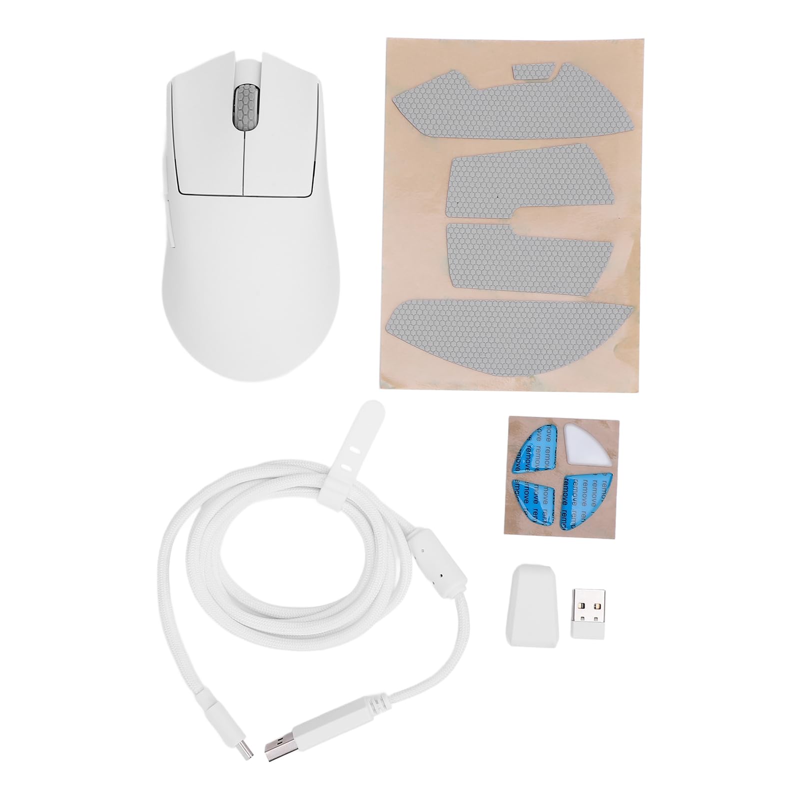 Naładowanie Bezprzewodowe Mysz do Gier, Laptop Bezprzewodowy Myszy Ergonomiczne 3395 Czujnik Optyczny (WHITE)