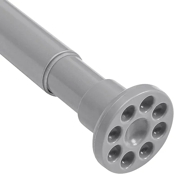 SOALARMON Grey Shower Curtain Rod 28"-52", Never Rust Anti-Slip Adjustable Tension Curtain Rods No Drilling, Heavy Duty Spring Enlarged Diameter 1" Tension Rod for Bathroom/Closet/Room Divider