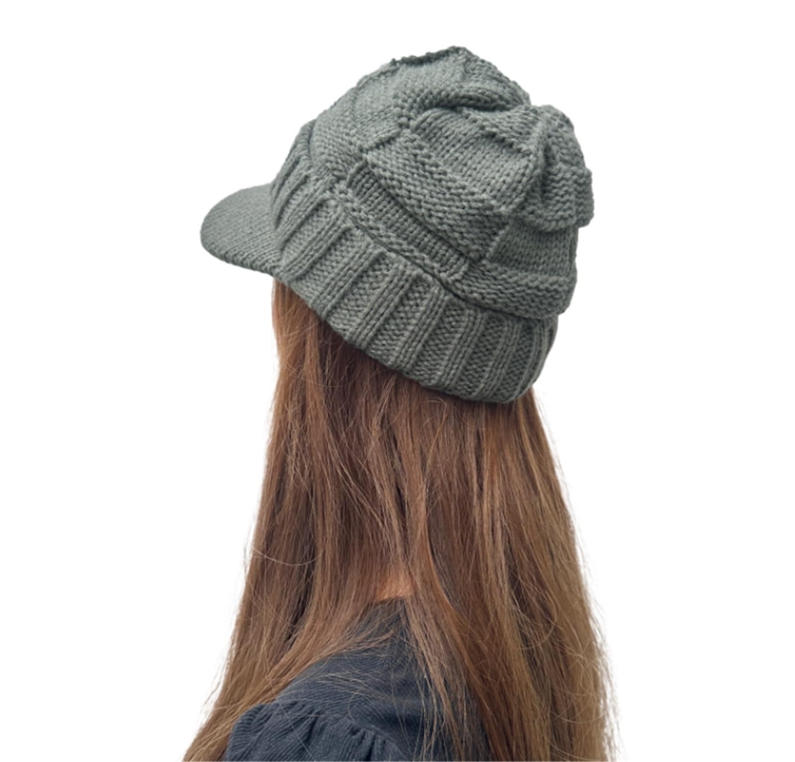 Gorro Cálidos De Invierno Gorro De Punto Holgado, Suave, Cálido, Unisex, Otoño E Invierno, con ala Visera Al Aire Libre