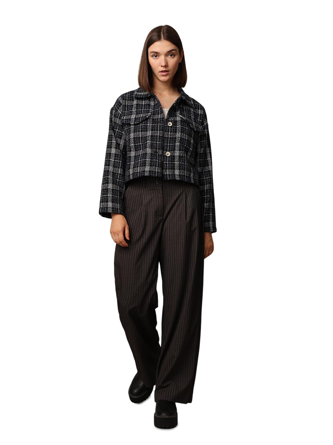 Women's Polyester Blend Short A-Line Coat-image-40