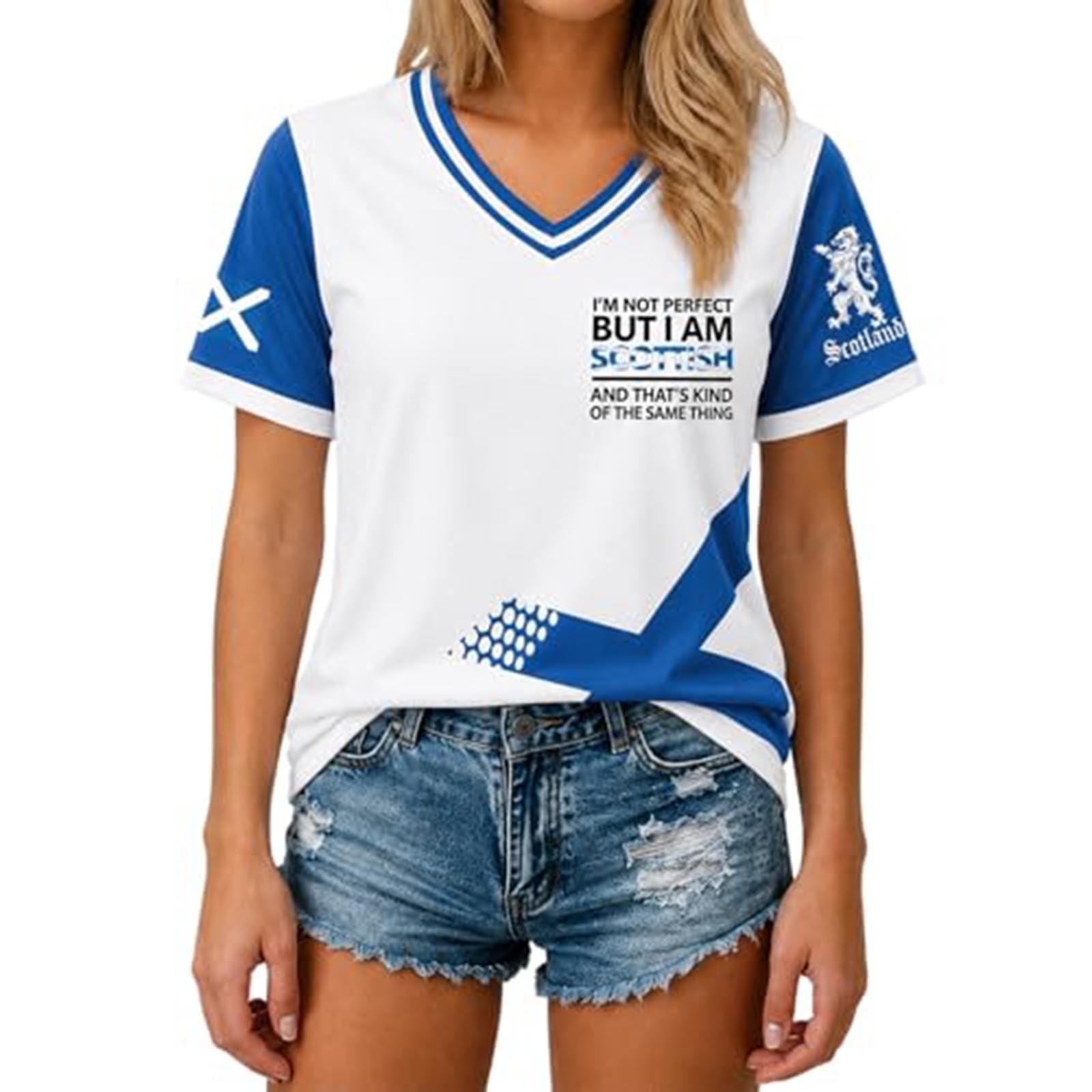 Womens England Football Shirt World Cup 2026 Short Sleeve Jersey Retro Graphic Printed V-Neck Training Tops Lightweight Breathable Ladies Soccer T-Shirt Athletic Shirts 2026