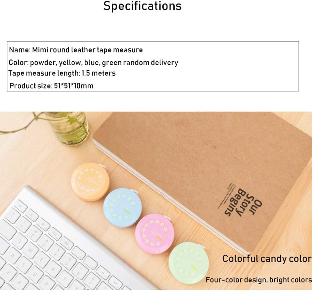 Measuring Tape Measure Portable Household Cutting Sewing Small Tape Measure Tape Health Ruler 1.5m Student Stationery 1.5 Meters Tape Measure Retractable (Color : Pink)(Green)