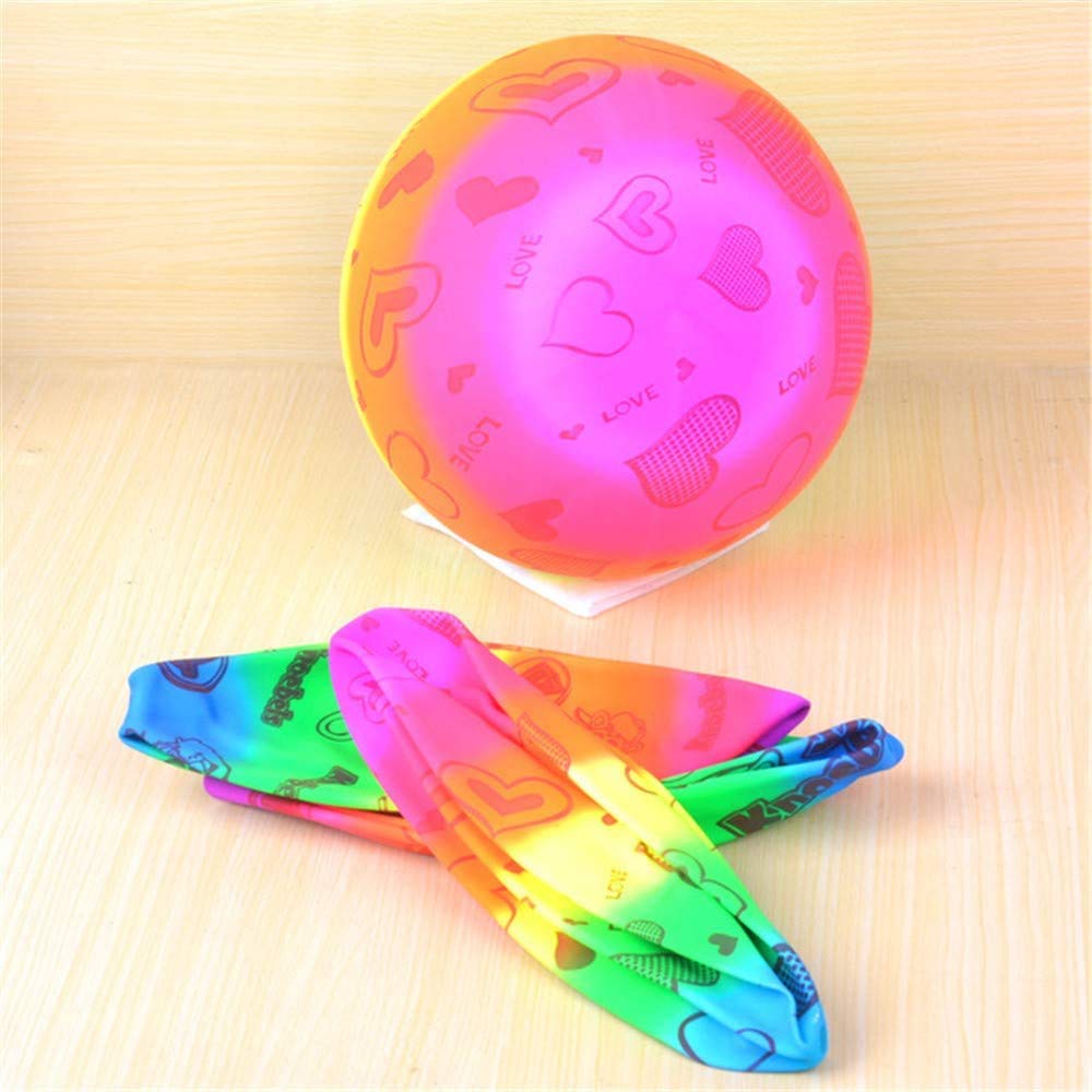 Firstly Standard Colorful Rainbow Color Inflatable Beach Ball Soft Rubber Ball (Pack of 1, Design May be Vary) 2