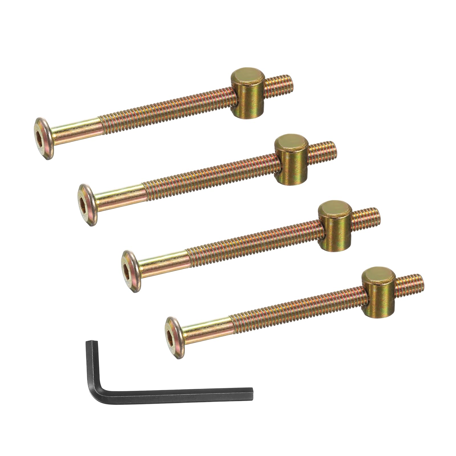 PATIKIL 4 Set Bunk Bed Bolts and Nuts Kit, M6x75mm Furniture Bolts Hex Drive Socket Cap Hardware Replacement for Beds Headboards Chairs โ image 1