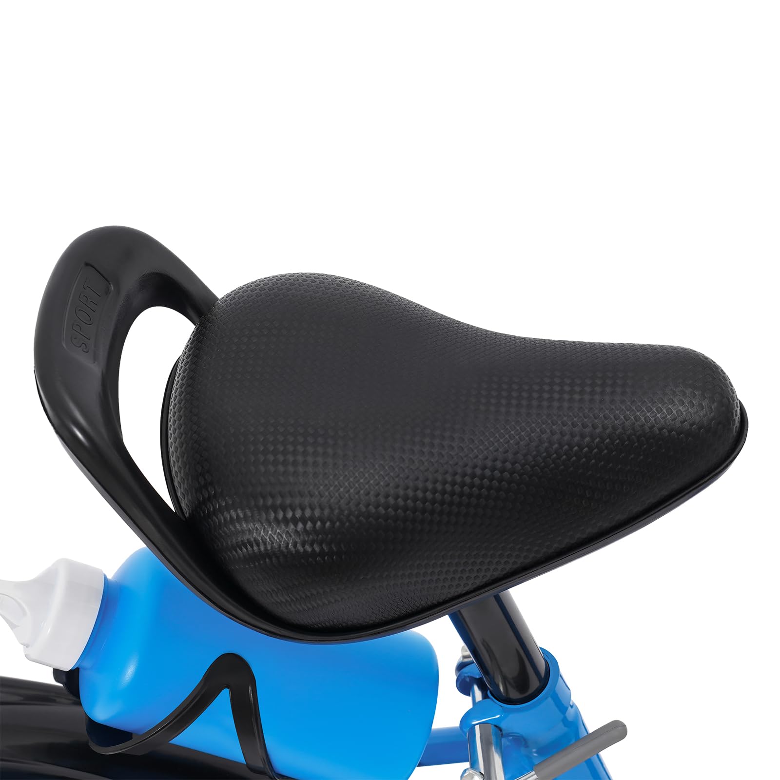 Bicicleta infantil de 12 pulgadas para niños y niñas, 2-5 años, altura ajustable, con ruedas estabilizadoras, cesta y botella de agua, freno delantero y trasero, protector de cadena, rueda
