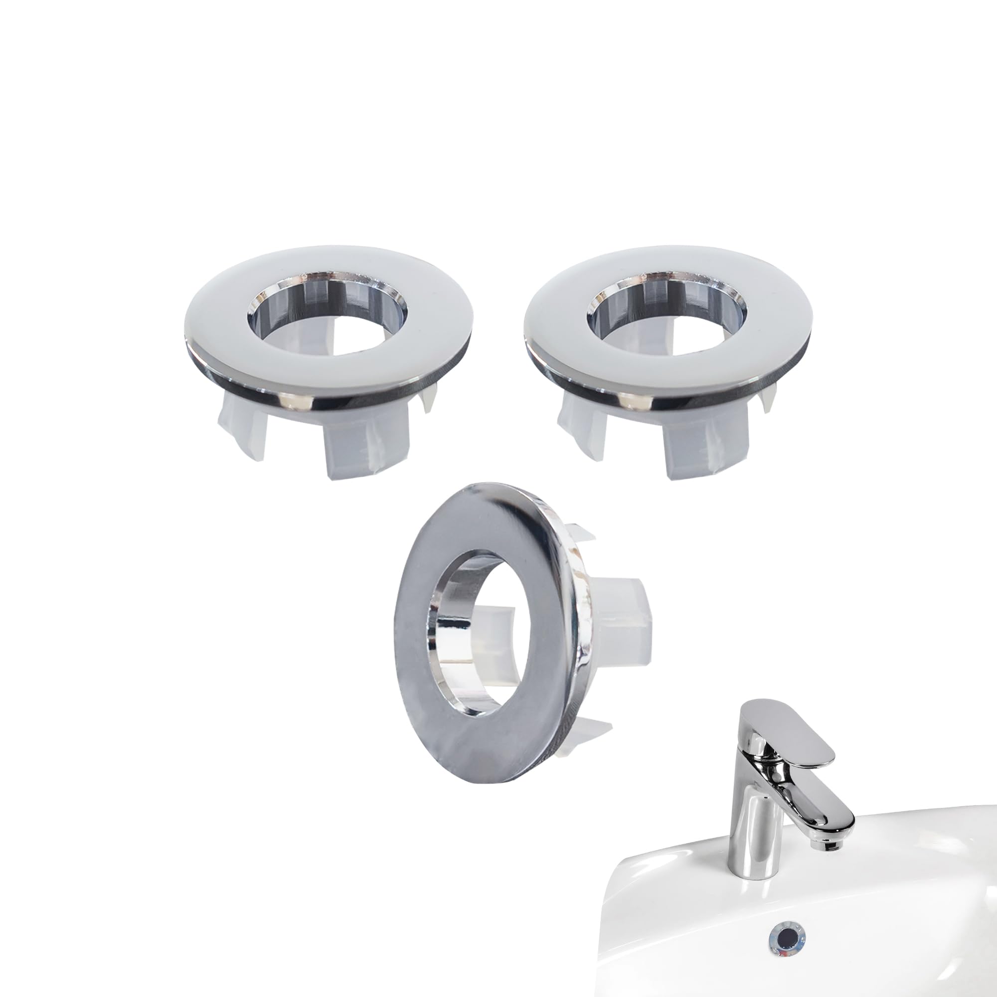 Anelli Di Troppo Pieno Per Lavello - Set 3 Pezzi, Plastica, Facile Installazione - Foto 11