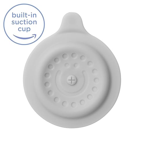 Miniatura 2 de Ubbi Cubierta de drenaje de bañera, tapón de drenaje de silicona con succión, accesorio para el baño del bebé, gris (paquete de 2)