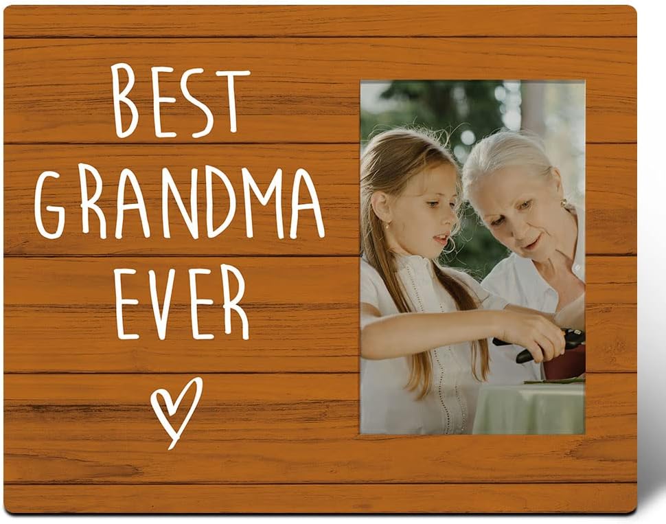 Muktoujaumai Grandma Picture Frame Gifts, Best Grandma Ever, Mother's Day Gifts for Grandma, Birthday Christmas Gifts for Grandmother from Grandchildren, Grandma Gifts from Granddaughter Grandson