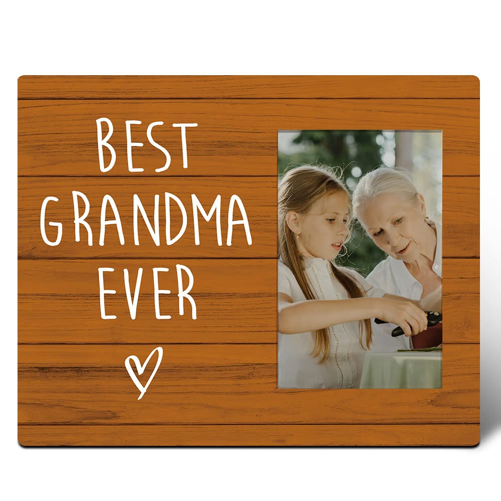 Muktoujaumai Grandma Picture Frame Gifts, Best Grandma Ever, Mother's Day Gifts for Grandma, Birthday Christmas Gifts for Grandmother from Grandchildren, Grandma Gifts from Granddaughter Grandson