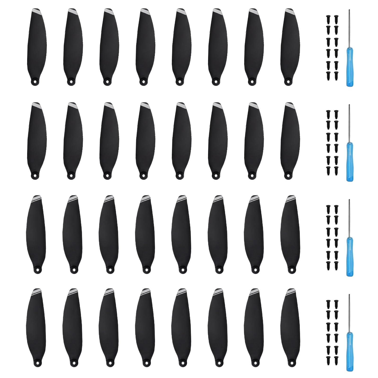 32 Pieces of Propeller Compatible with DJI Mini 4K, Mini 2/SE/2 SE, Low Noise Wind 4726 FM Propeller Blade, Replaceable Noise Reduction Drone Accessories, Including Screws and Screwdriver (Sliver)