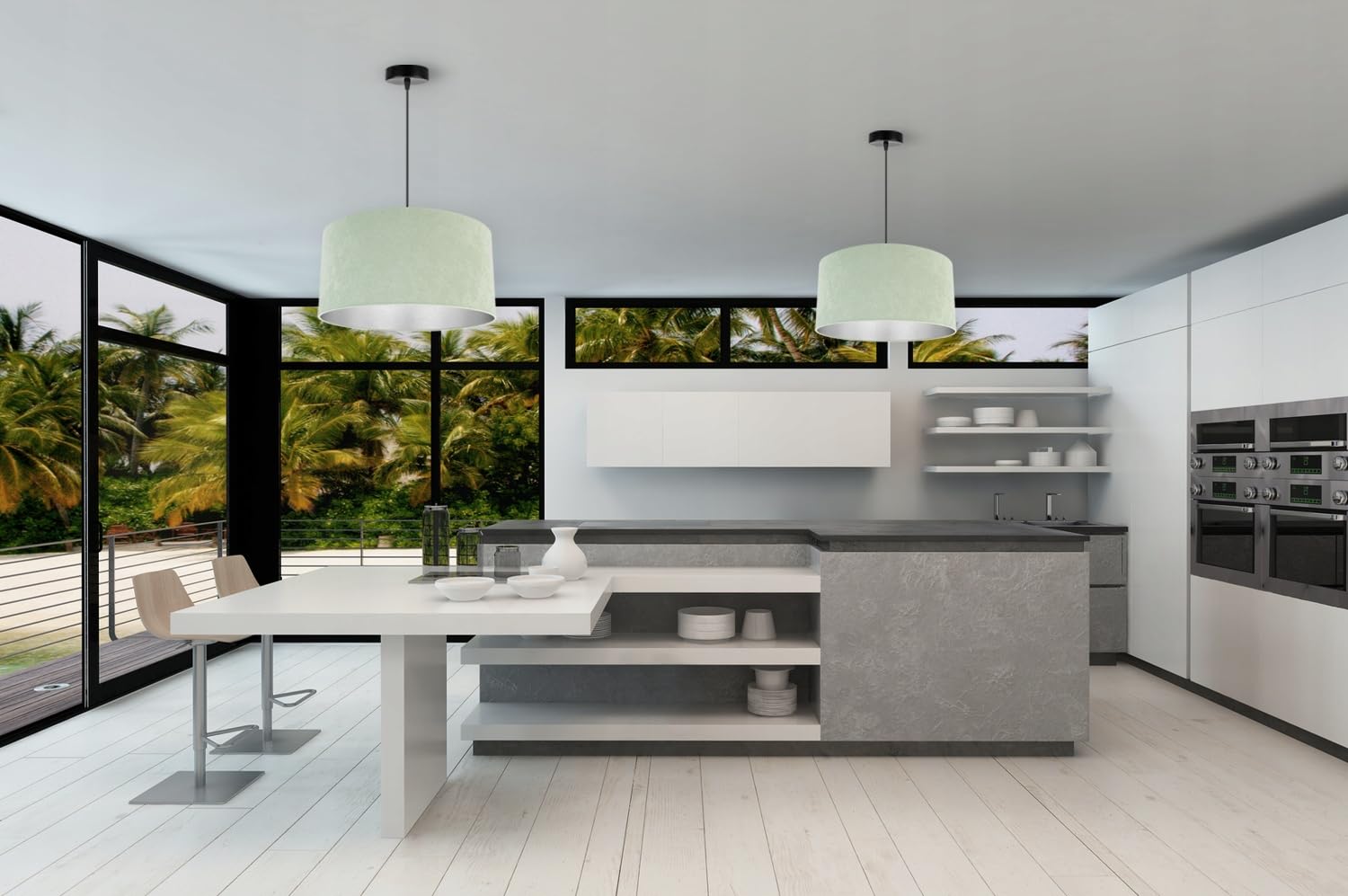 Lampadario a Sospensione Soffitto Cromo Paralume Velour - Design moderno per camera da letto, soggiorno e cucina