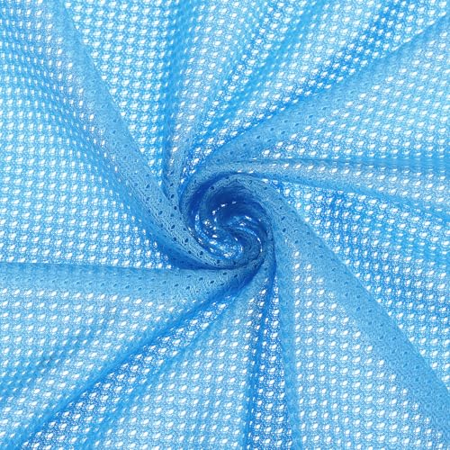 Tissu maille bleu ciel 62'' légèrement élastique au mètre pour couture de sacs et vêtements