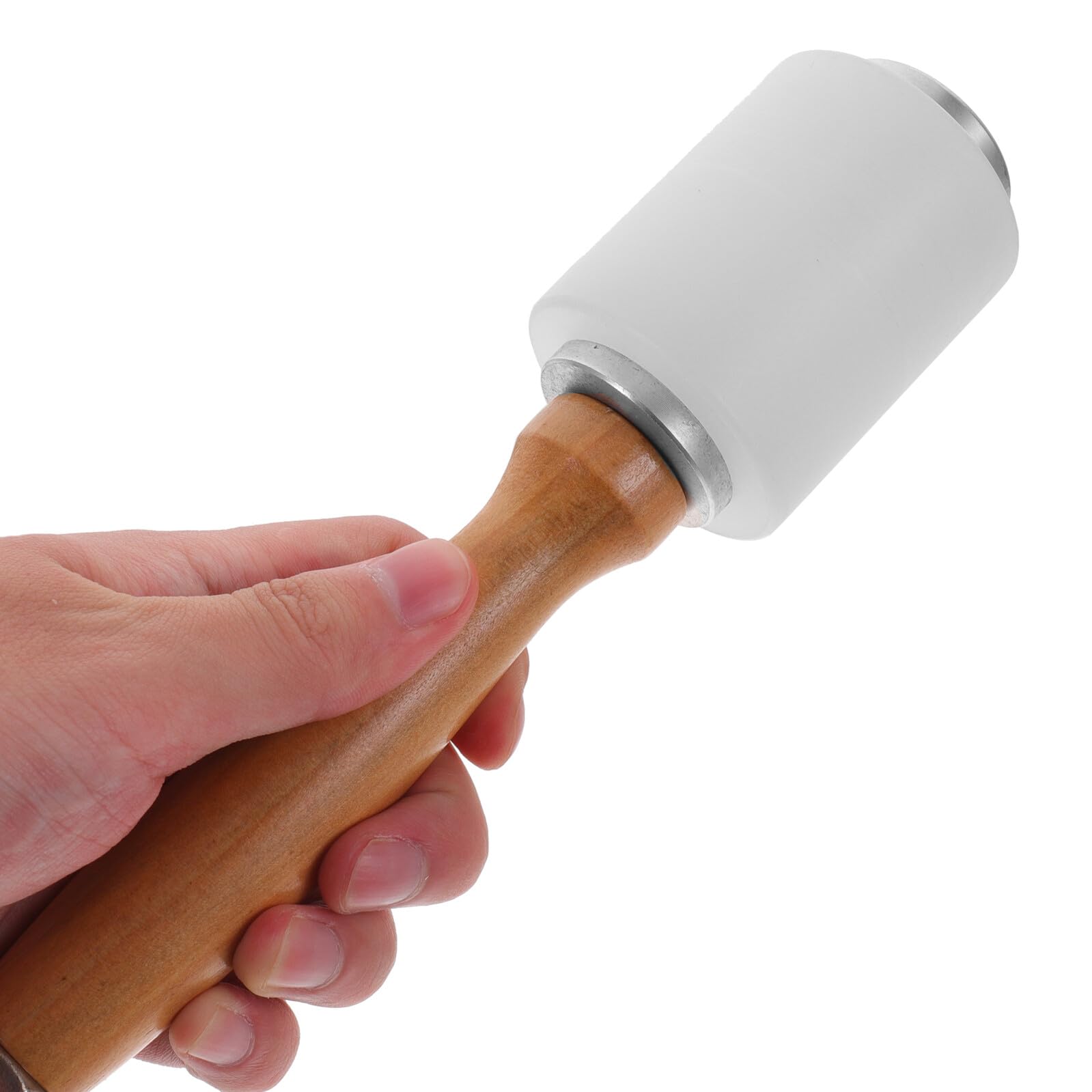 GLEAVI Martello Mazzuolo Flessibile e Resistente in Nylon Bianco 2 Pezzi Manico in Legno per Lavorazione della Pelle e Installazione Pavimenti per Uso Professionale e Fai da Te