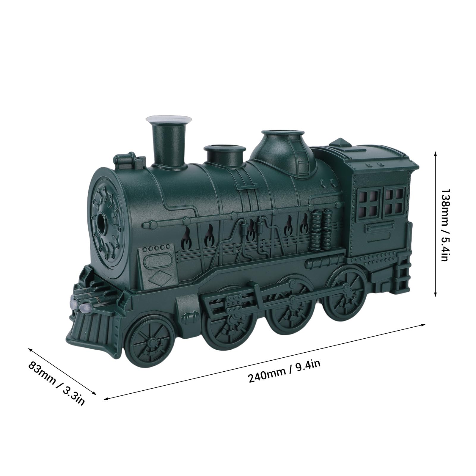 ASHATA Umidificatore a forma di treno con luce notturna, diffusore di oli essenziali, umidificatore a nebbia fredda, doppia modalità di spruzzo, con luce blu calda e fredda, per rilassarsi