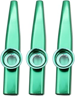 Marclix 3 piezas de metal de aleación de aluminio con 15 piezas de diafragma de flauta de regalo para niños amantes de la música, color verde