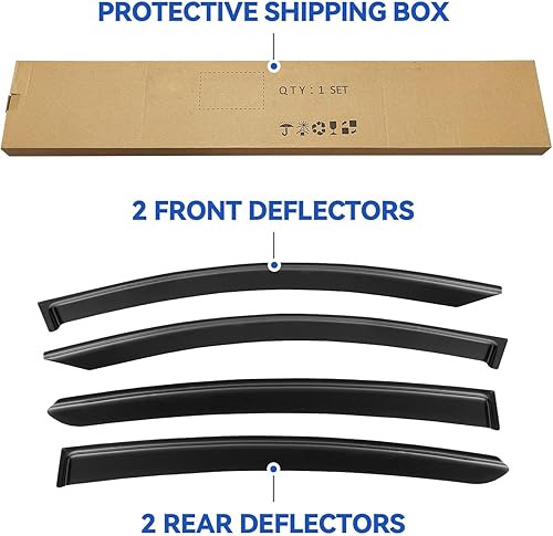 Miniatura 6 de YQAUTEC Viseras de ventana, protectores de lluvia para Honda HR-V 2016-2022, deflectores de viento de ventana, persianas de ventilación para 16-22