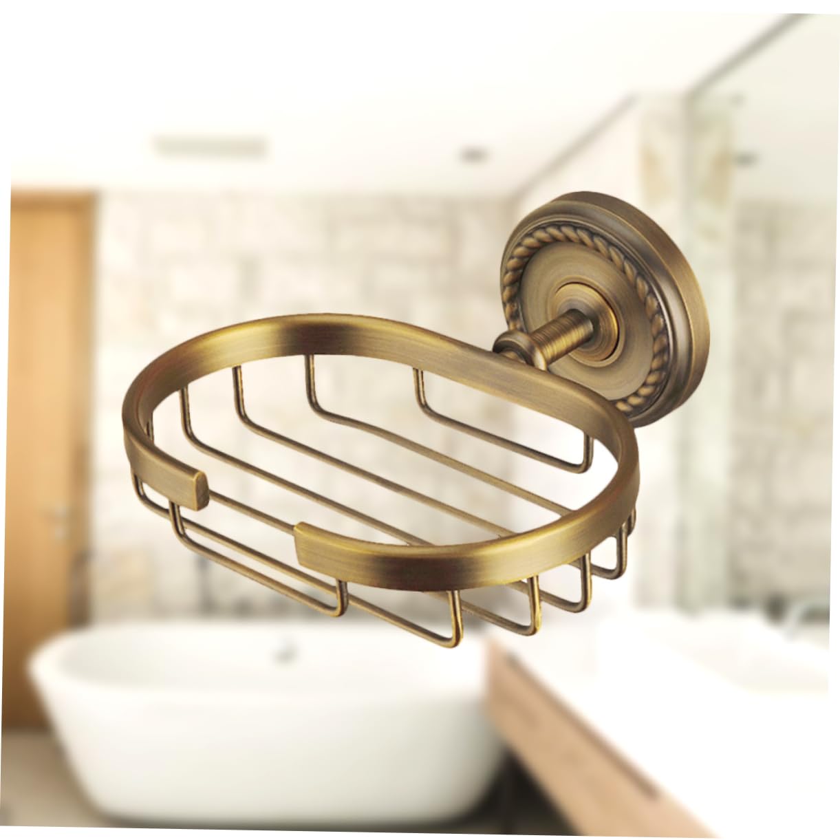 Portasapone da Parete in Ottone Oro Design a Rete e Viti Nascoste