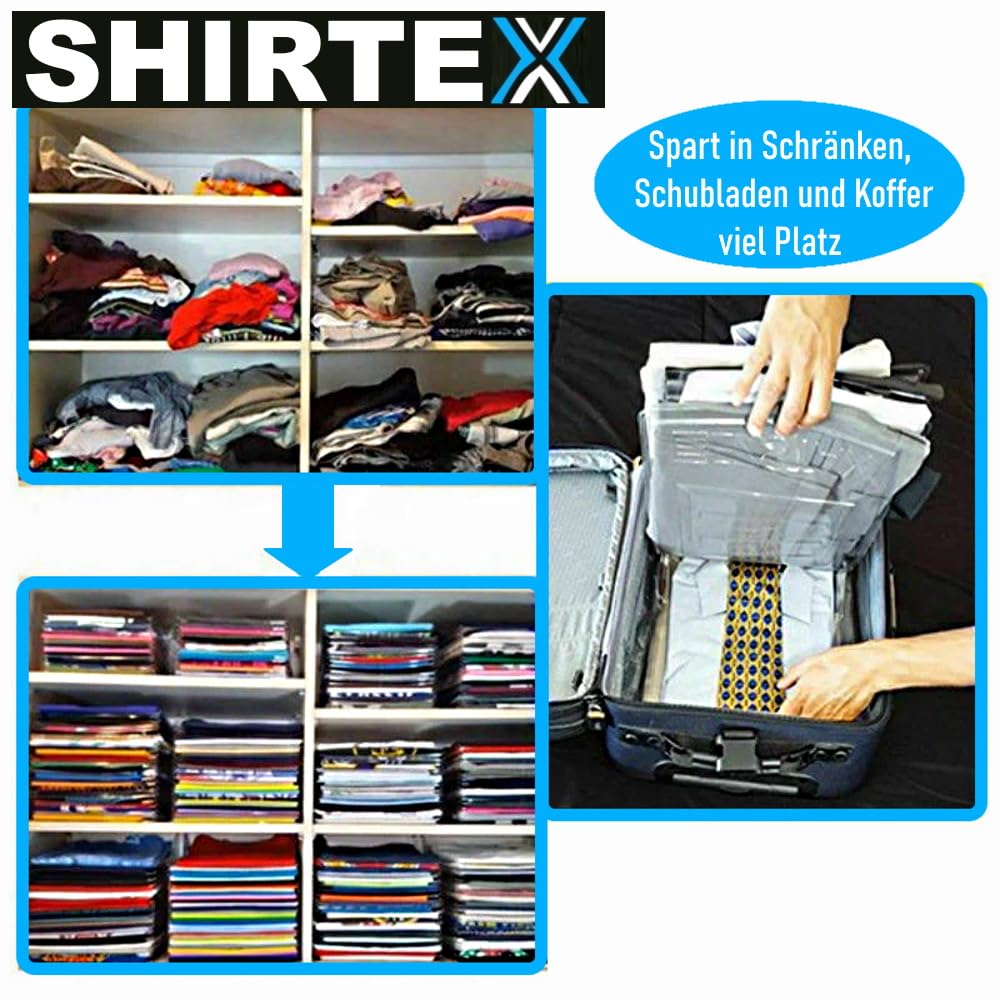 MAVURA SHIRTEX T-Shirt Organiser Wardrobe Organiser Stackable Storage Bag Laundry [Set of 10