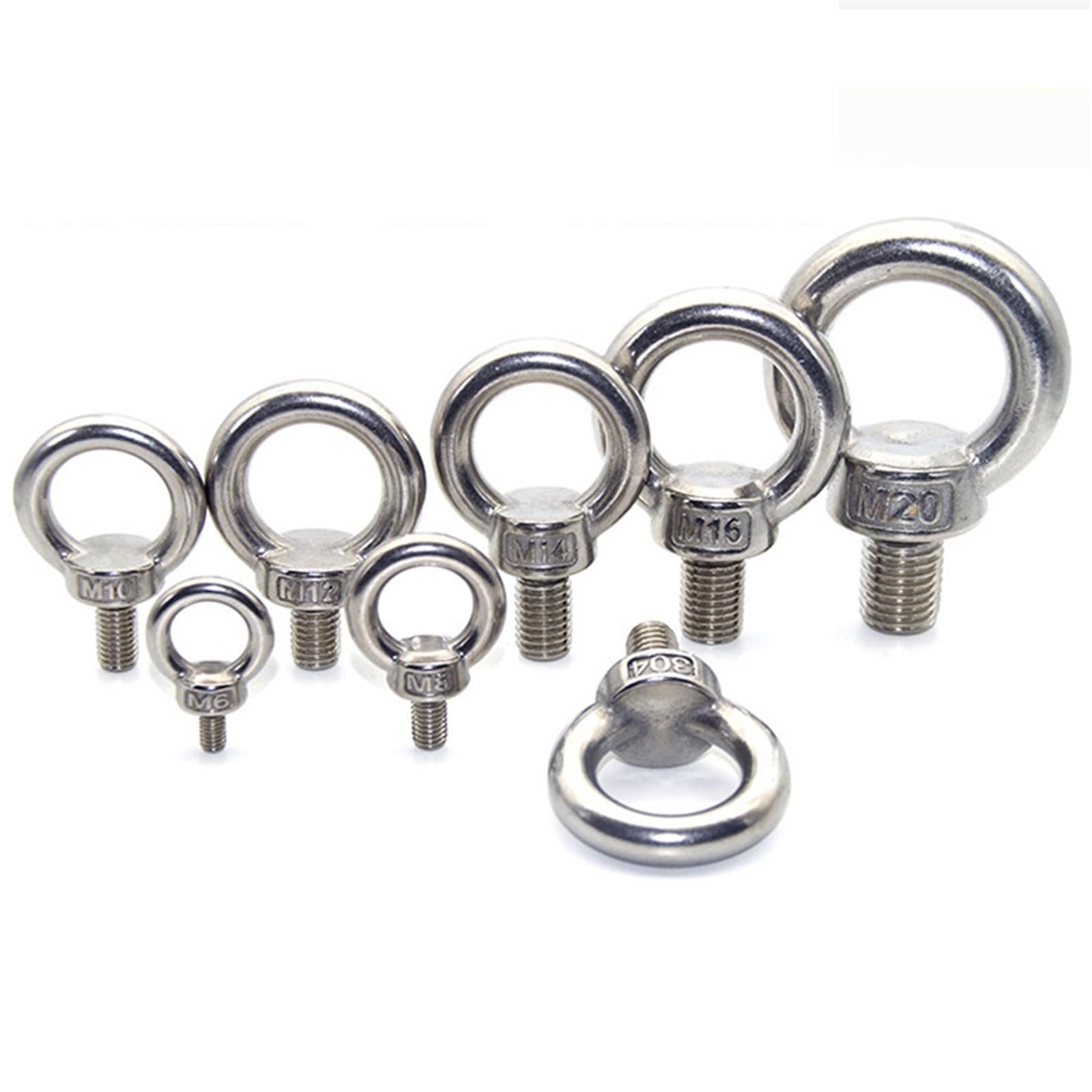 Pernos de ojo para elevación, Tuercas de cáncamo de elevación, cáncamo de anillo de tornillo, varios tamaños, acero inoxidable 304, 1-5 Uds.(M16,5PCS)