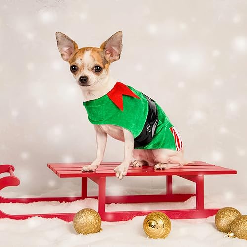 Miniatura 3 de Sebaoyu Vestidos de Navidad para perro, Año Nuevo, suéter de invierno para cachorros con color claro, ropa cálida de Navidad para gato, disfraz de