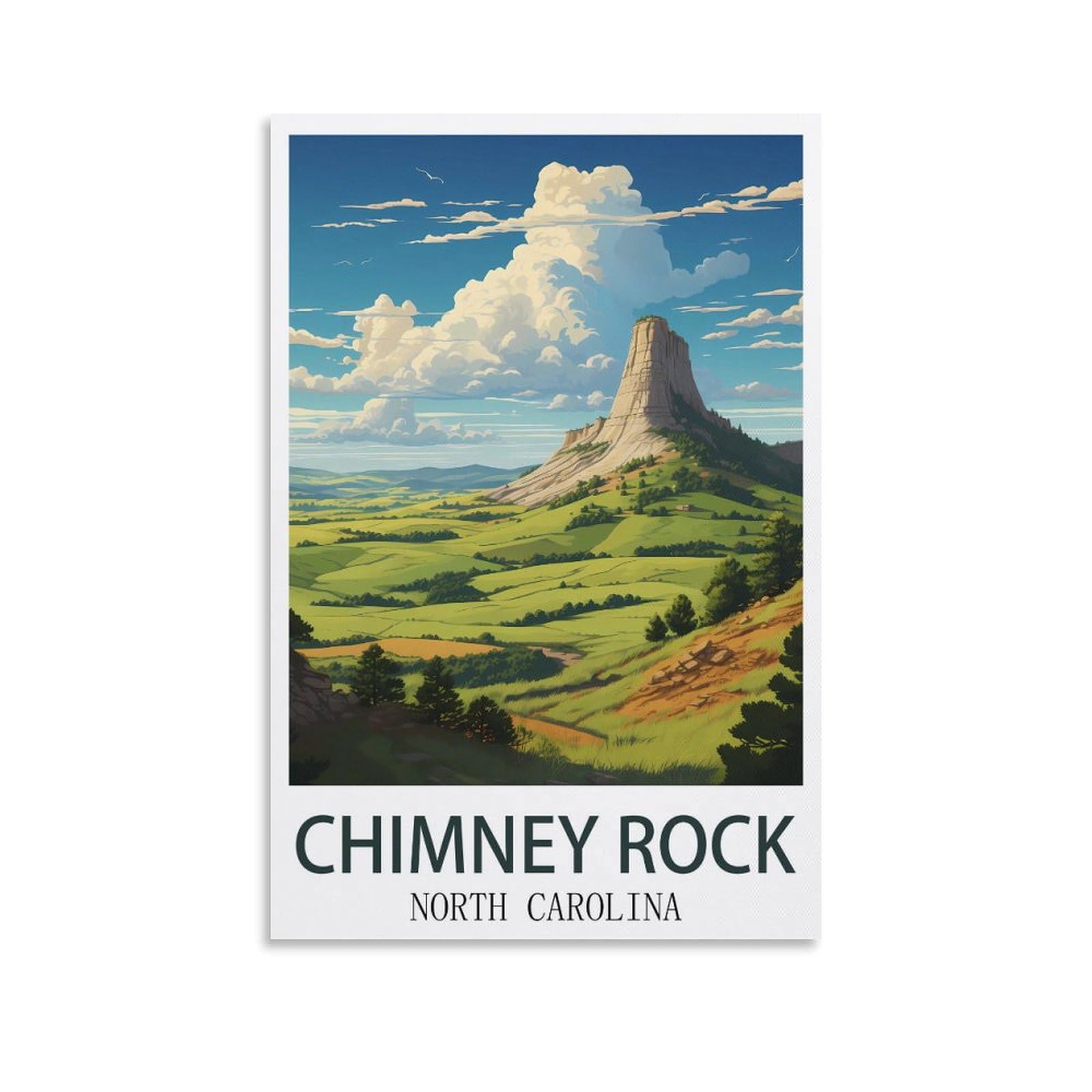 EZMLFA 5D Diamond Painting Kits for Adults,Chimney Rock North Carolina Diamond Art Kits for Beginners,Full Drill Diamonds Gem Art for Home Wall Decor Gift 40x40cm