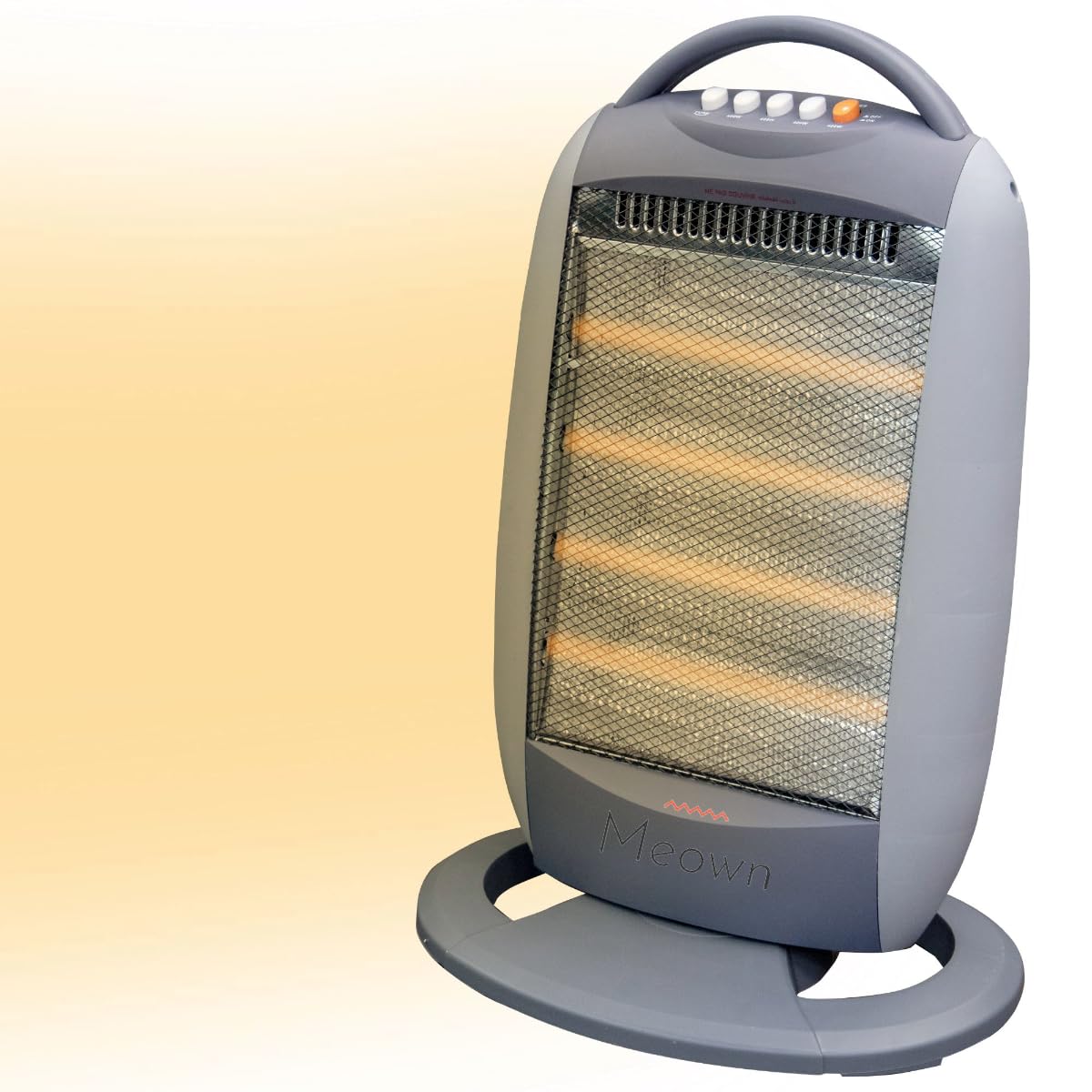 MeownQuartz Halogen Heater - Tip-Over Protected Room Heaters - Super Silent Overheat - Carry Handle - Suitable for the Home, Office, and Garage (Quartz Halogen Heater 4 Bar)