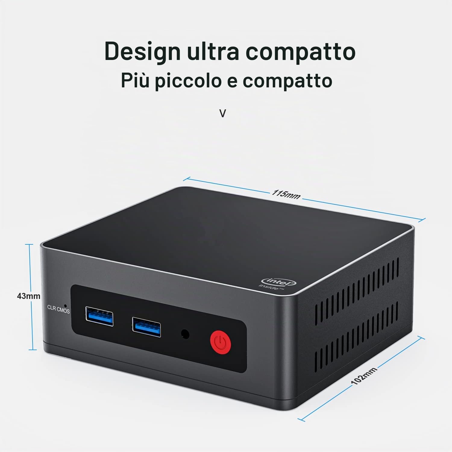 Mini PC Desktop Computer Windows10 Business Gaming Home Office 8GB RAM128G SSDCeleronJ4125 fino a 2.7GHz Processore Supporta 4K HDMI Dual WiFi 2.4G + 5.8G Ethernet 1000M USB 3.0X4 BT4.0