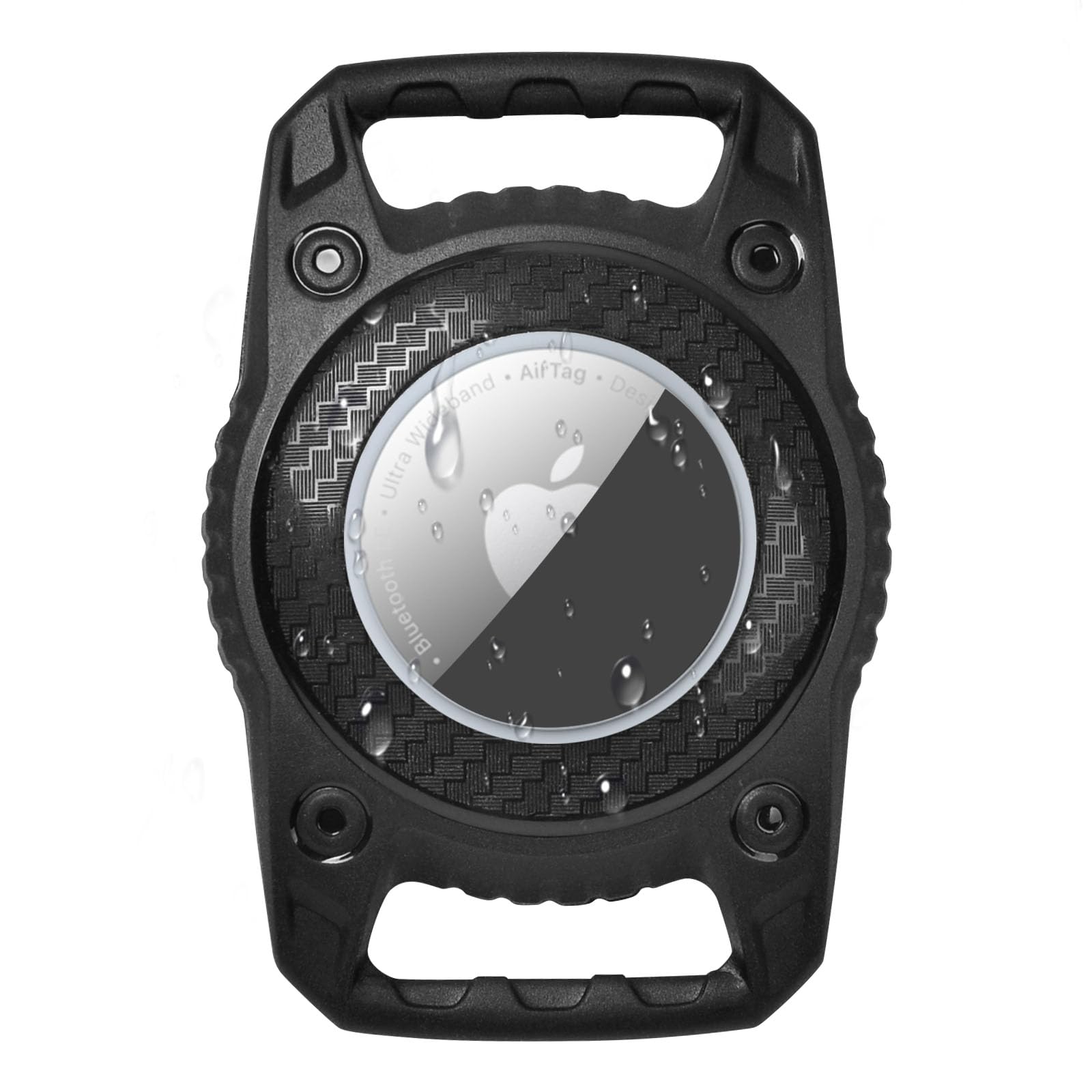 Ainiv Portachiavi per Airtag per Cani, Custodia Protettiva IP7 impermeabile per GPS, Localizzatore di Chiavi per Airtags Portatile per Animali Domestici, Accessori Collare - Nero