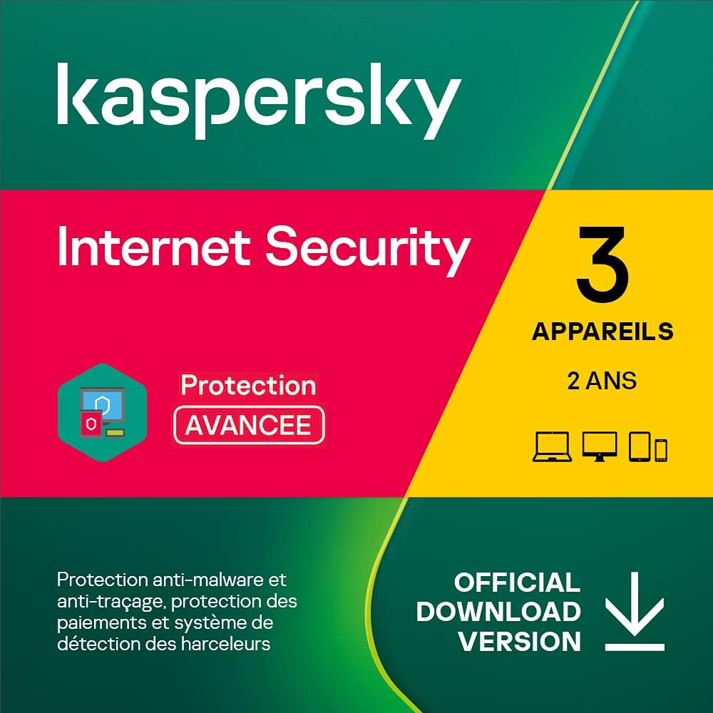 Kaspersky Internet Security 2023  3 Appareils  2 Ans  Windows/Mac