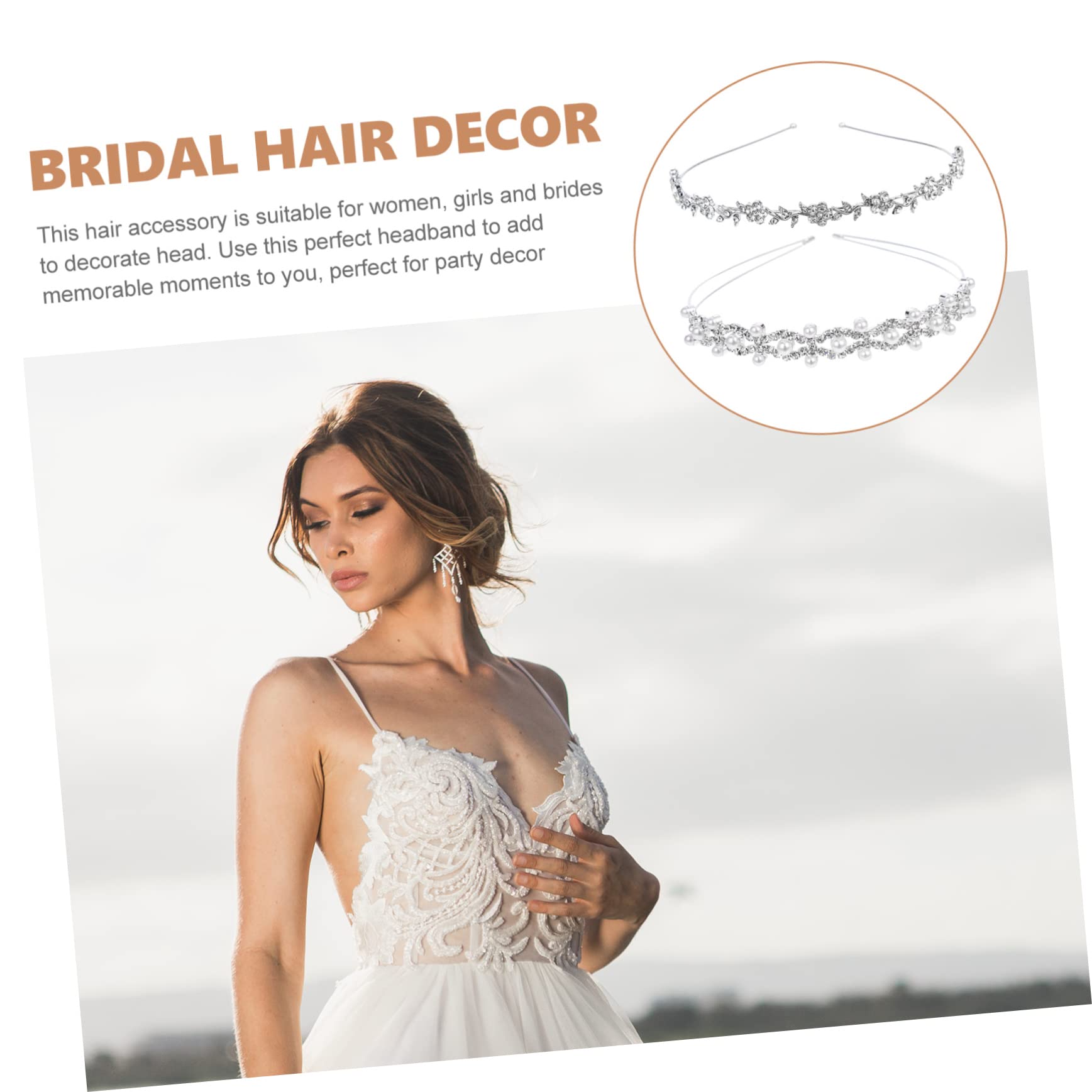 MAGICLULU 6 Piezas Diadema De De De Imitación Tocado De Mujer Adornos Nupciales Para El Cabello Diademas Para Niños Venda Novia Accesorios Para El Cabello Delicado Metal