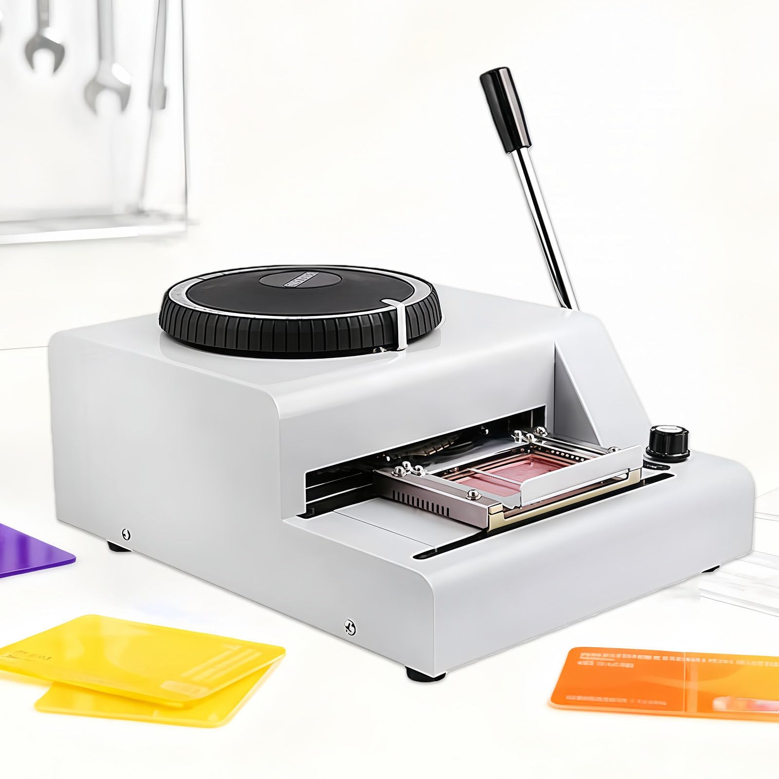 Glowdora Multicolor Compact Pvc Card Embossing Machine, Handheld Manual Machine, For Embossing Standard 85.5X55mm Plastic Cards, Dials Include Letters, Numbers, Symbols, Etc., Basic Symbols