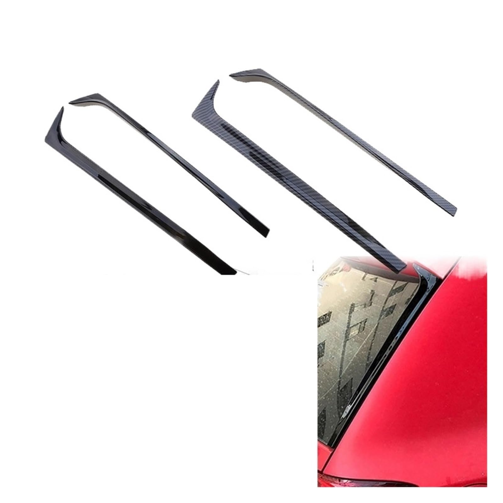 Premio Lunotto posteriore Lato Spoiler Pinne Modanatura Trim Striscia per VW Poo Mk5 6R 6C 2009 2017 Auto Accessori Decorativi(Nero)