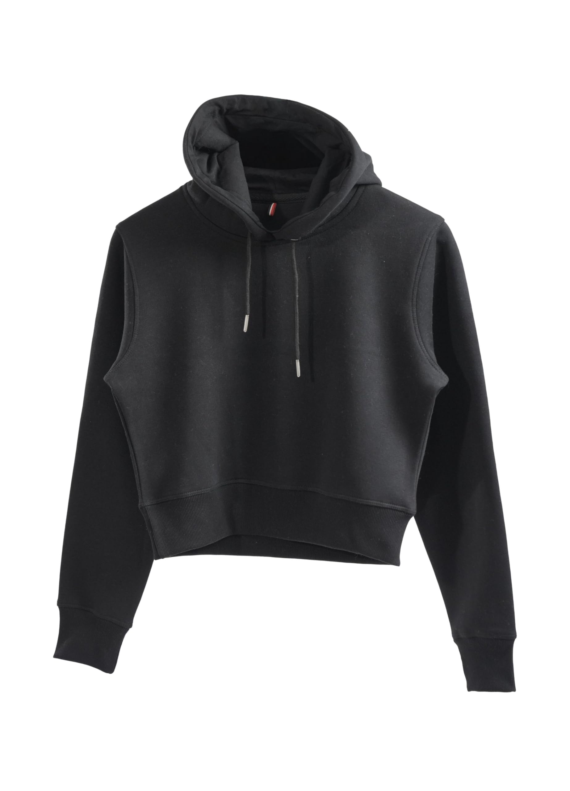 Women Crop Hoodie Fleece Sweatshirt| 350 GSM Brushed Pullover| Warm Hooded Crop Top| Kangaroo Pocket Casual Winter Wear| Lounge Gym Stylish Hoodie for Girls & Women-image-4