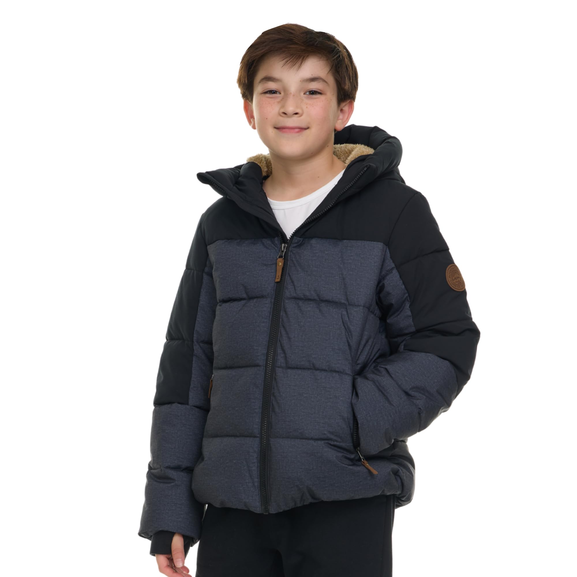 Gerry Heavyweight Puffer Jacket Boys with Hood – Sherpa Lined Big Boys Winter Coat, Warm Insulated Outerwear, Sizes 4-35