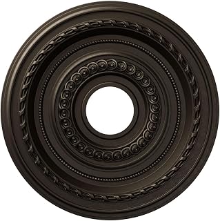 16"OD x 3 1/2"ID x 1"P Cole Thermoformed PVC Ceiling Medallion (Fits Canopies up to 4 1/2"), Metallic Black Night