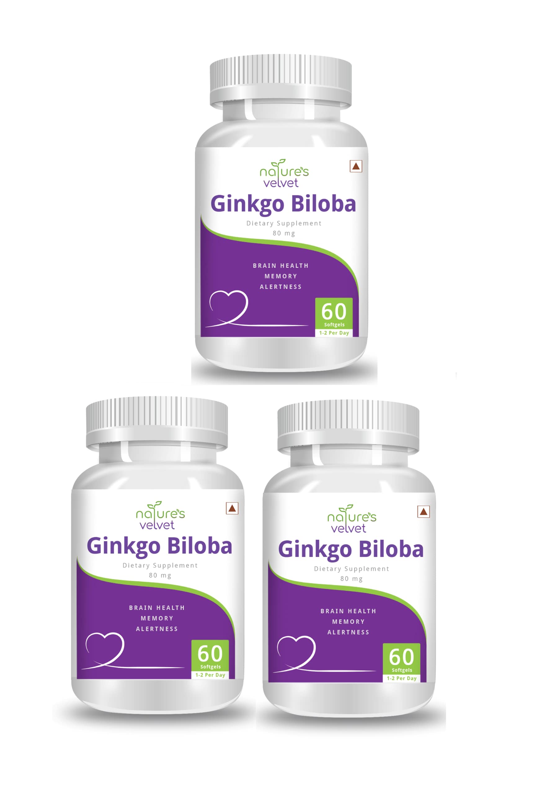 Natures Velvet Lifecare Ginkgo Biloba Extract 80mg, 60 Capsules - Pack of 3 (B0755G7ZHS) Amazon Price History, Amazon Price Tracker