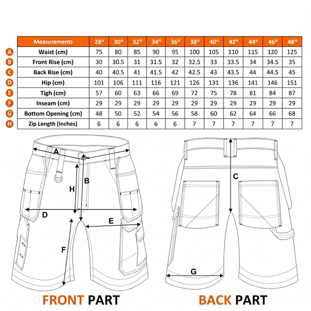 WrightFits Men Holster Work Shorts - Heavy Duty Safety Combat Cargo Summer Shorts - Multi Pockets - Triple Stitched - Durable Workwear — view 7