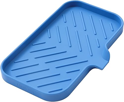 MicoYang Jaboneras de baño de silicona con boquilla de drenaje, organizador de fregadero de baño y cocina, soporte para esponja, bandeja de jabón