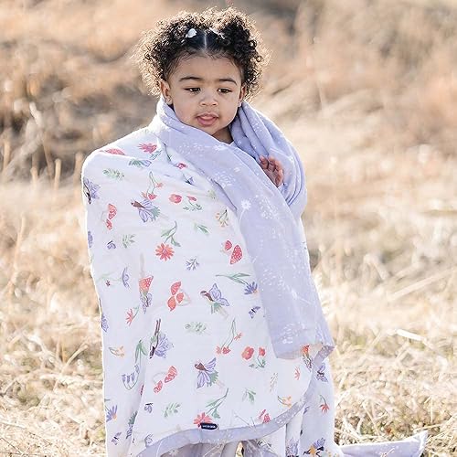 Miniatura 3 de Manta de muselina de algodón extra grande, súper suave, para niños pequeños y adultos, XL de 66 x 54 pulgadas, lavable a máquina (Hada del bosque +