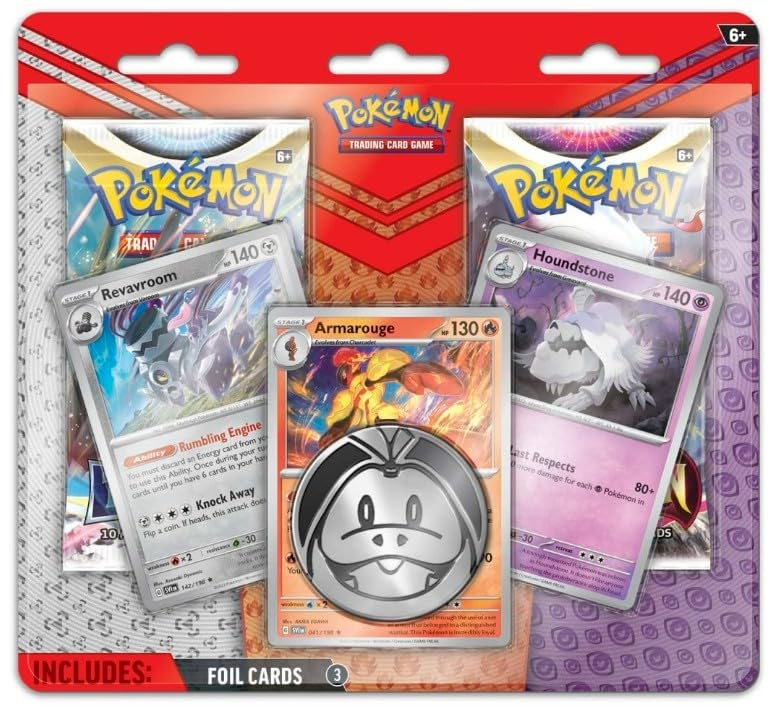 Pokemon TCG Trading Card Game Includes 3 Promo Cards Revavroom Armarouge and Houndstone and 2 Booster Packs with