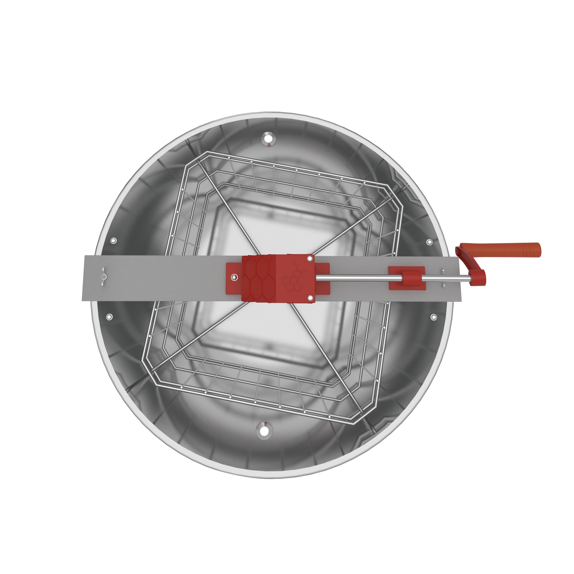 Jago® Estrattore di Miele - Manuale, per 4 Telai di Alveare, 3 Gambe, Fusto in Acciaio Inossidabile - Smielatore, Separatore, Centrifuga per Apicoltura
