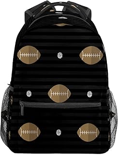 Mochila escolar para meninos e meninas esportiva padrão de rúgbi bolsa de ombro para estudante bolsa de livro para meninos menina leve durável médio ensino médio bolsa de viagem mochila para caminhada acampamento mochila, Multicolorido, One Size, Clássico