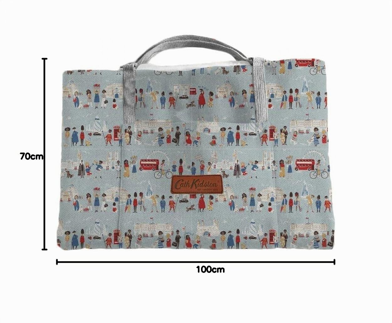 Cath Kidston - Manta de Viaje para Perro, Plegable, Lavable a máquina, con Estampado de Londres y Reverso de Manchas, Tela Transpirable con asa, 100 x 70 cm, Multicolor